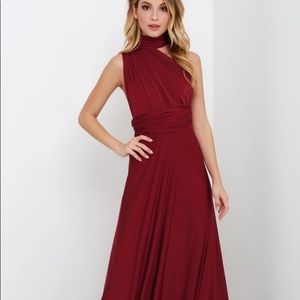 Always Stunning LULUS CONVERTIBLE BURGUNDY DRESS